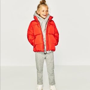 Girls red puffer jacket